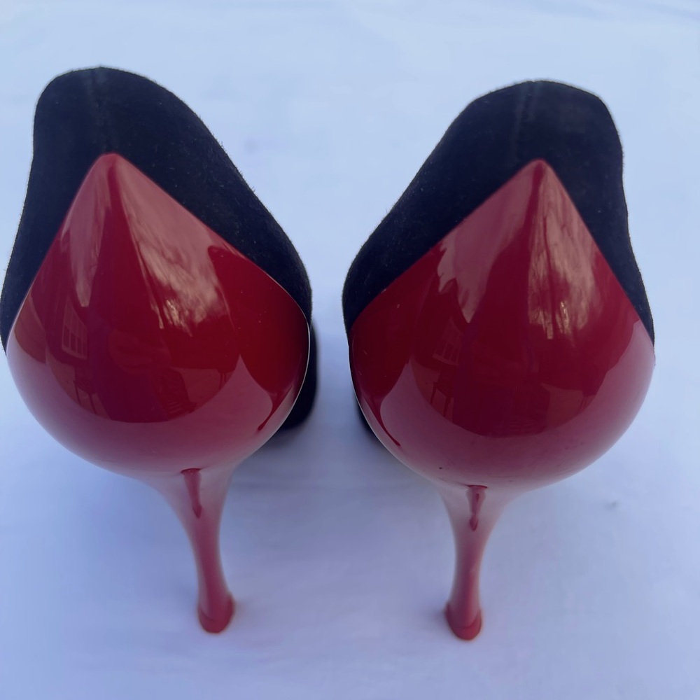 Pre-Owned Miu Miu Colorblock Pumps Black Suede Wi… - image 2